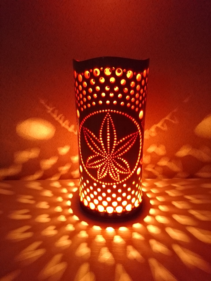 竹あかり カエデB-1(表皮焦がしタイプ)／行灯 照明 間接照明 天然素材