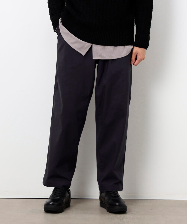 スマートベーシックパンツ】ハイテンション 裏起毛 ワンタック ワイド
