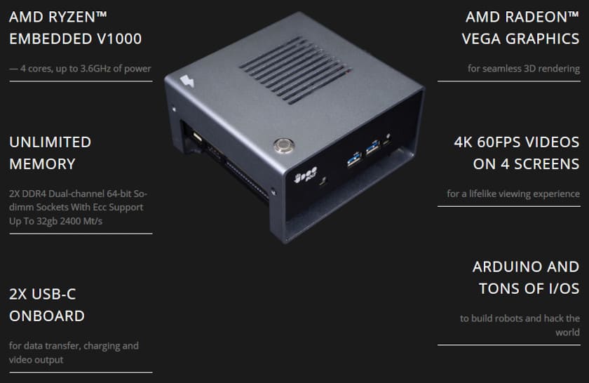 これで399ドル！ 「UDOO BOLT GEAR」はArduino付きRyzen NUCベアボーン