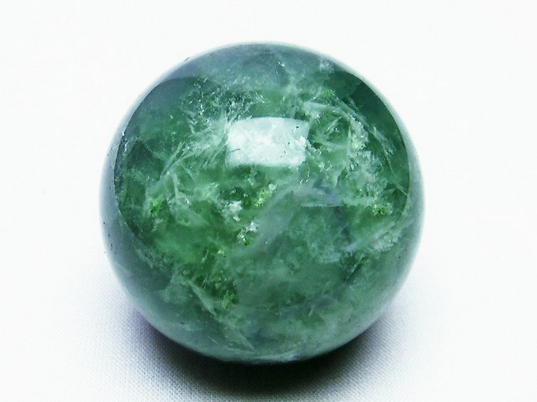 天然石 エンジェルフェザーフローライト ファントム入り 丸玉49mm[T540