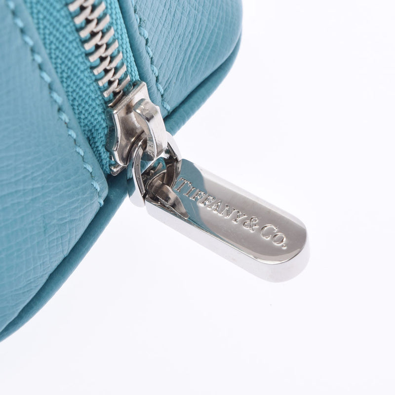 ティファニーコスメティックポーチ ブルー ユニセックス レザー ポーチ