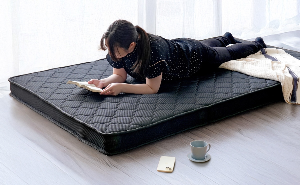 シングル】厚み10cm 三つ折りポケットコイルマットレス｜ベッド