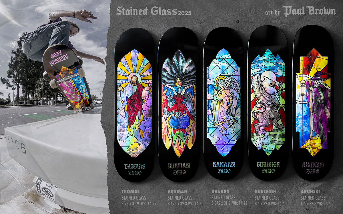 ZERO ゼロ スケートボード スケボー デッキ 8.0inch ステンドグラス 3D