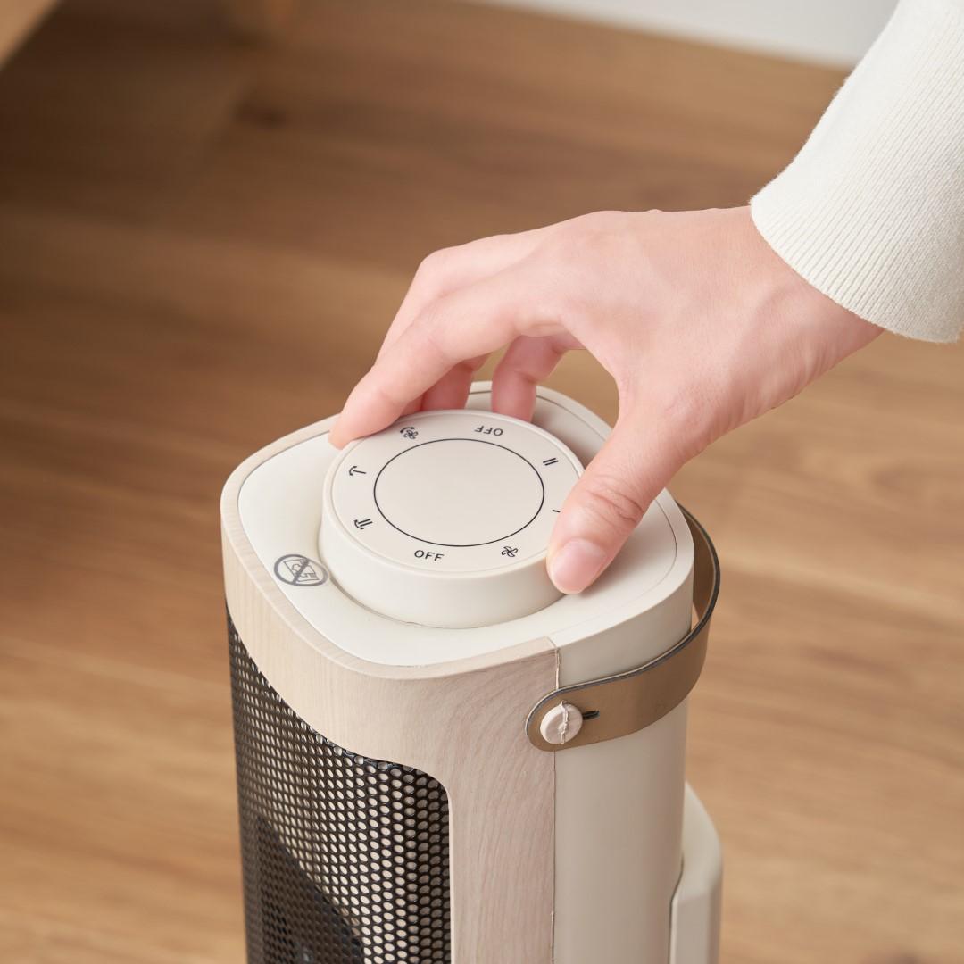 タワー型セラミックファンヒーター&ファン Premium WOOD｜リビング用品