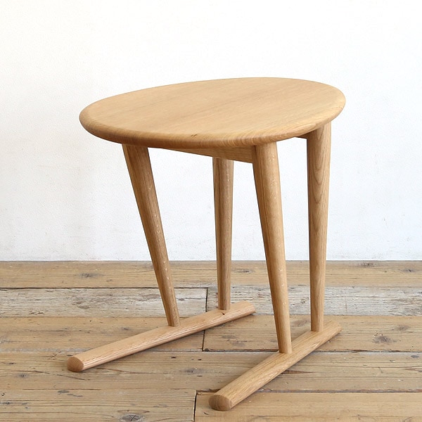 サイドテーブル 無垢材 高さ50cm オーク/ウォールナット材 Sof(ソフ