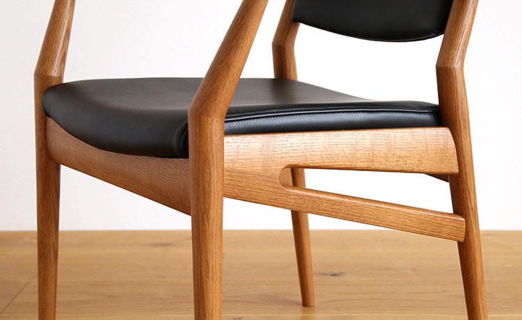 日進木工 ハイバック ダイニングチェア 肘付き アームチェア レッド