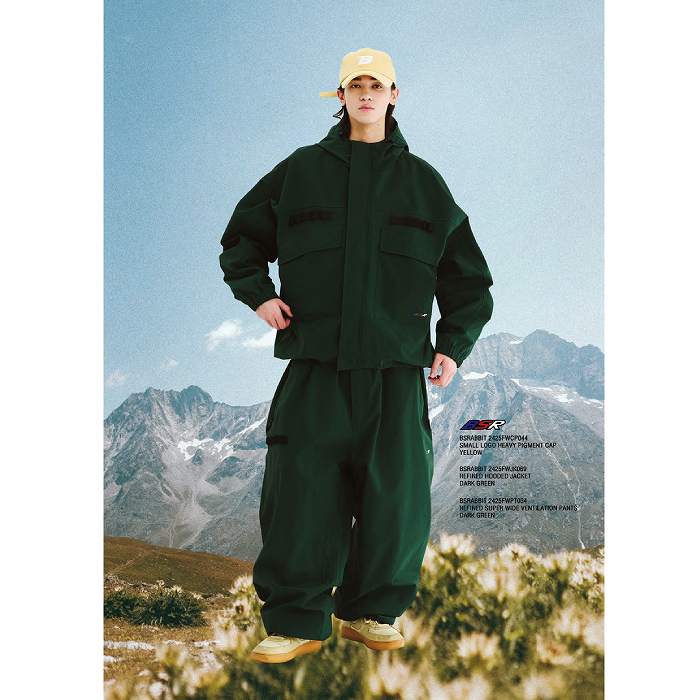 BSRABBIT ビエスラビット REFINED HOODED JACKET DARK GREEN 24-25