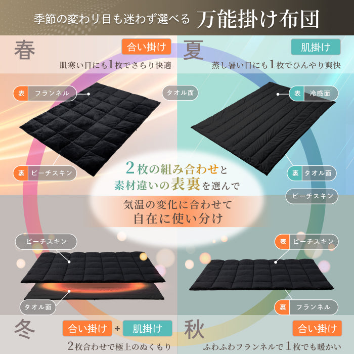 いつでも快適な寝心地に調整できる】2枚合わせオールシーズン
