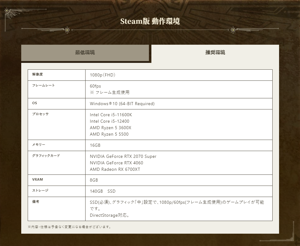 モンスターハンターワイルズ』のプレイにおすすめのゲーミングPCはこれ