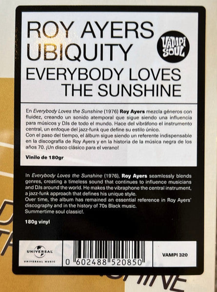 Roy Ayers Ubiquity-Everybody Loves The Sunshine – Gramaphone Records