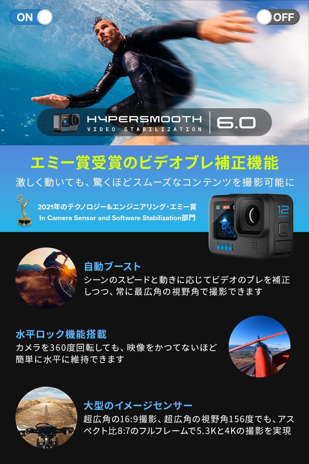 月額8,800円レンタルプラン：GoPro HERO12 CHDHX-121-FW ブラック