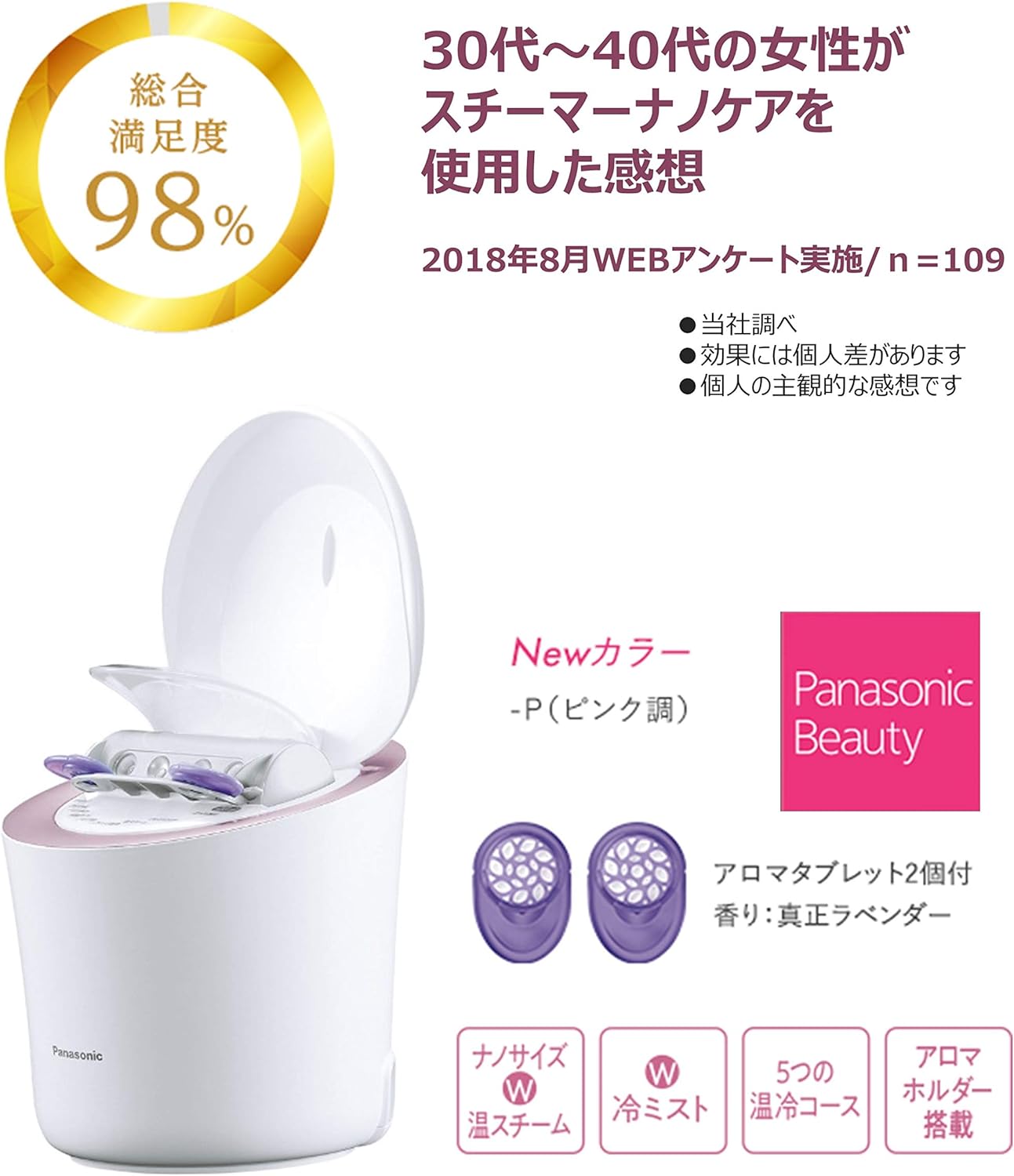 月額4,580円レンタルプラン：パナソニック スチーマー ナノケア W温冷