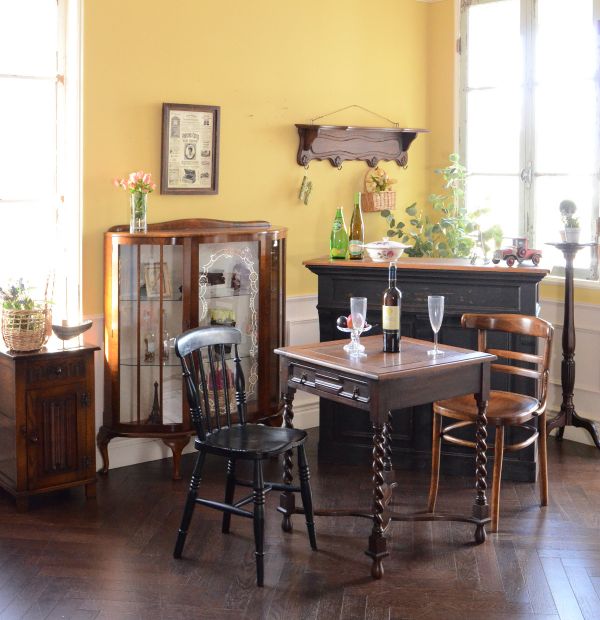 フランスのアンティークウォールシェルフ、オーク材のおしゃれな