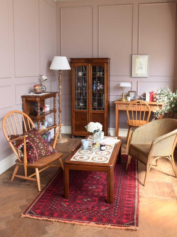 アーコールのフープバックチェア（4本・カスタード色・ハの字脚）(ear