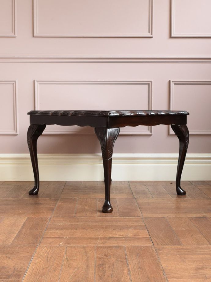 英国アンティークの美しいコーヒーテーブル、スクエア型のおしゃれな