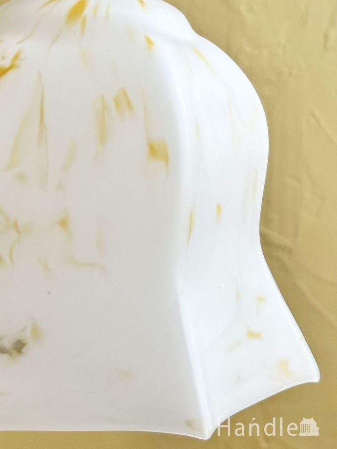 マーブル模様のおしゃれなアンティークガラス、ふんわり丸い形と六角形