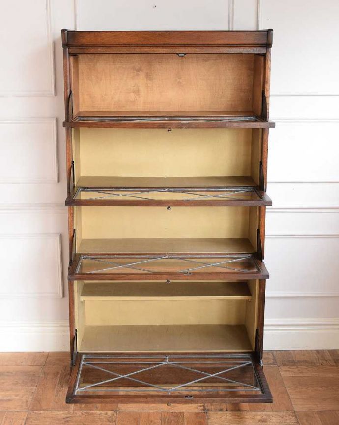 憧れのアンティーク家具、英国輸入のスタッキングブックケース（本棚