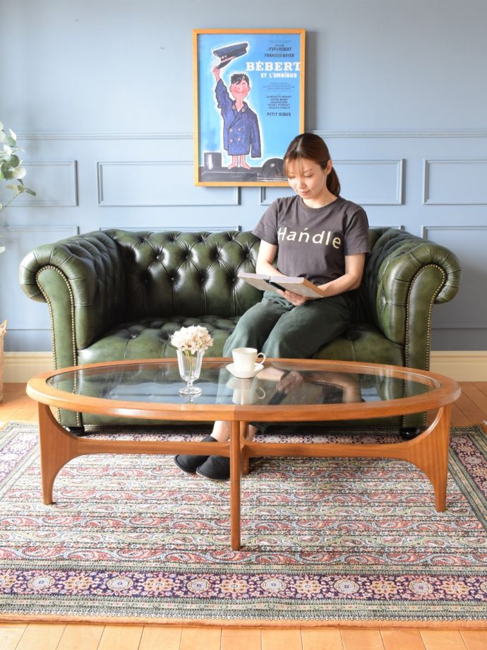 Stonehill社のヴィンテージコーヒーテーブル、オーバル形のおしゃれな