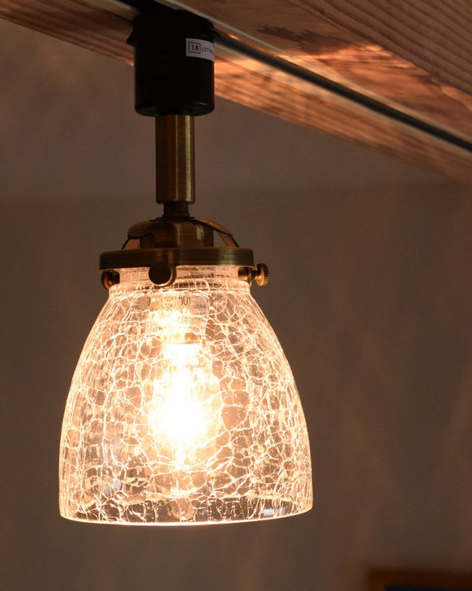 クラック入りガラスシェード（ダクトレール専用スポットライト）（電球