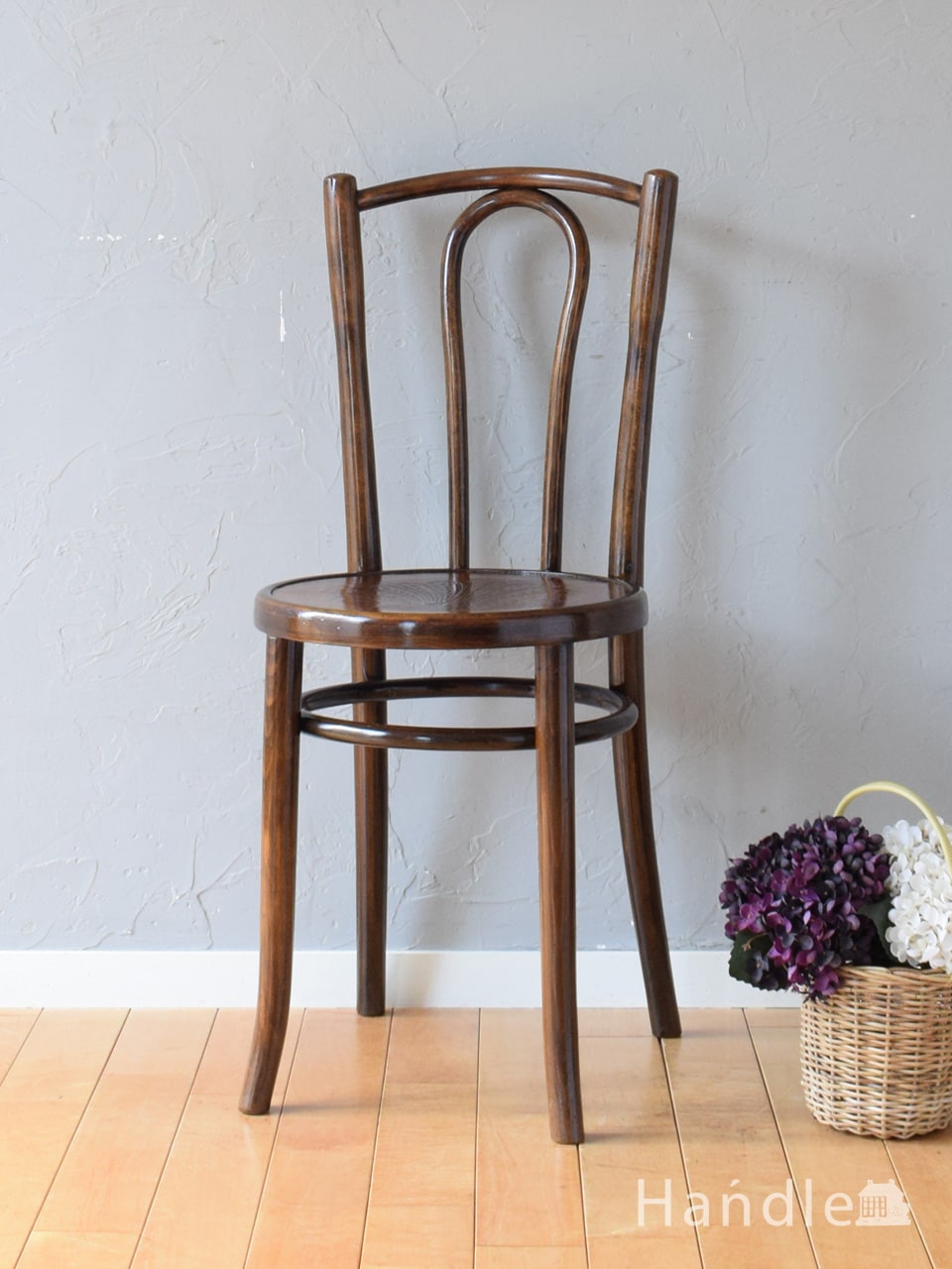 英国アンティークのおしゃれな曲げ木椅子、ユーバックデザインのベント