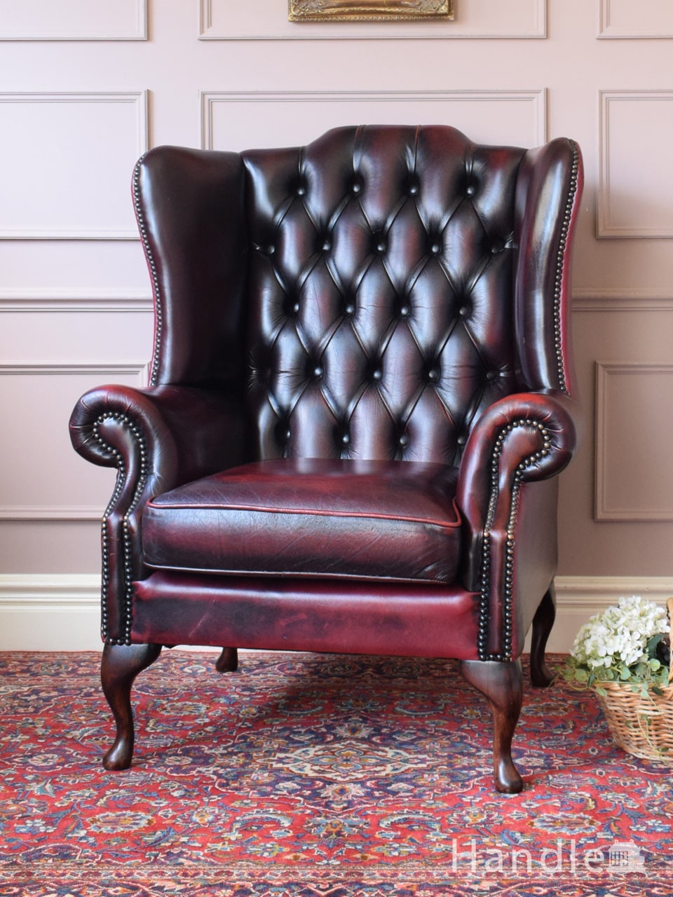 英国アンティークの美しい一人掛けの椅子、マホガニー材のナーシング