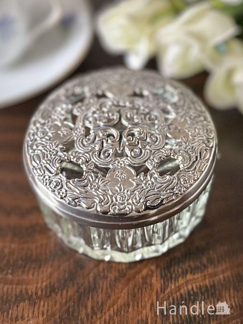 エレガントなスタイルのスワンの小物入れ、アンティーク雑貨(pg-3443