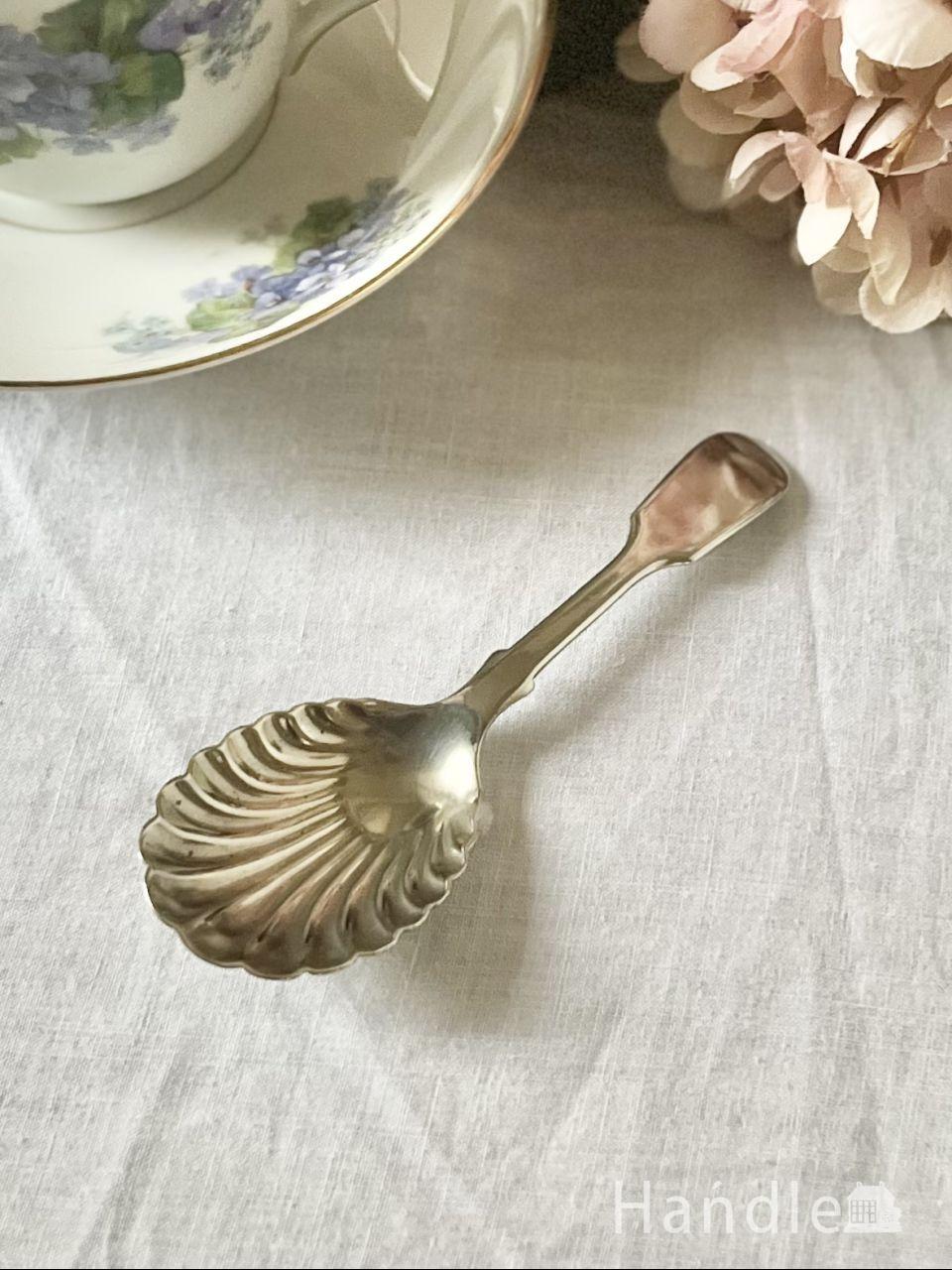 イギリスアンティークのガラスのカトラリー、プレスドグラスの