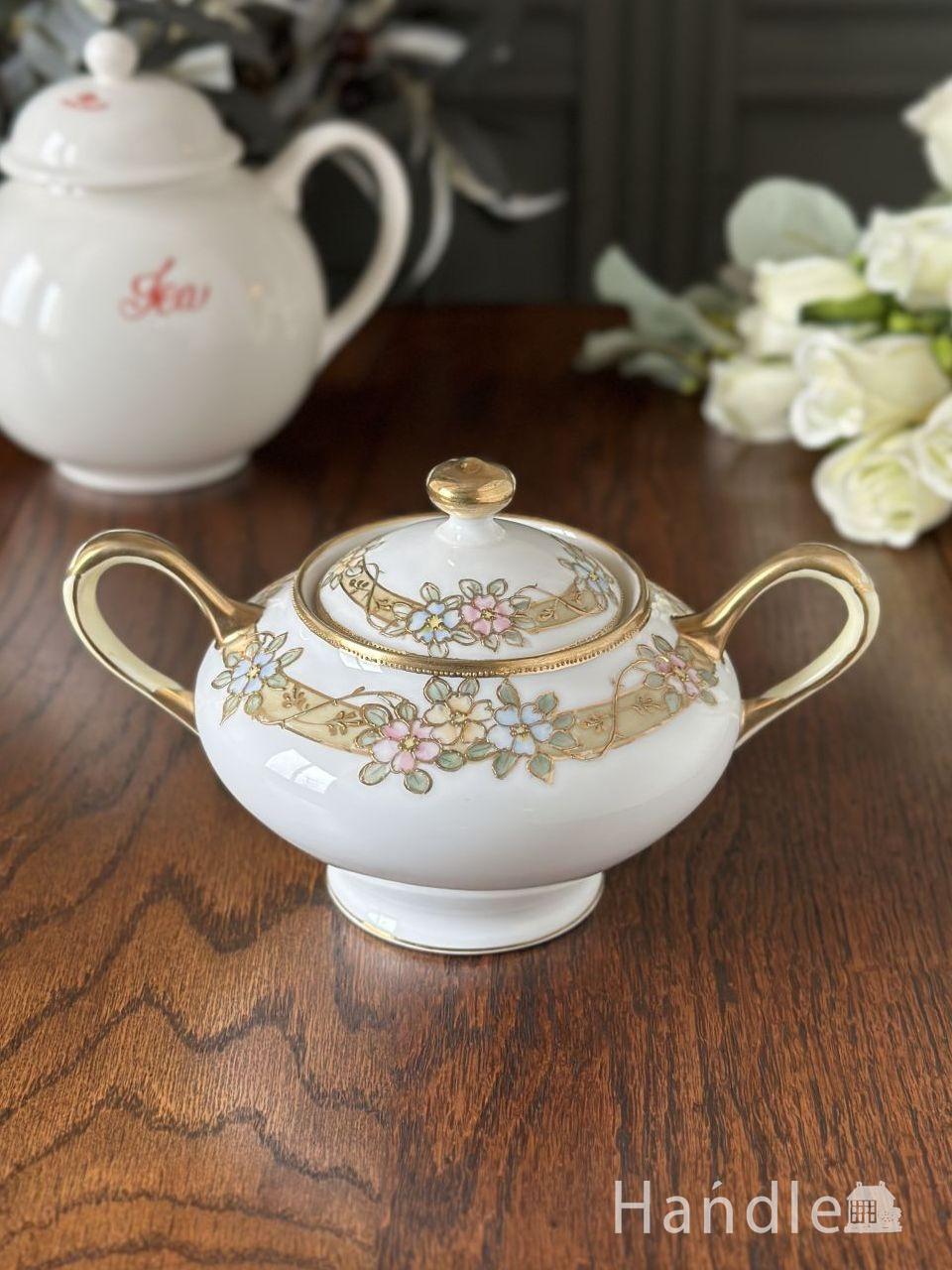 オールドノリタケの美しい陶磁器、手描きのお花が美しいアンティーク