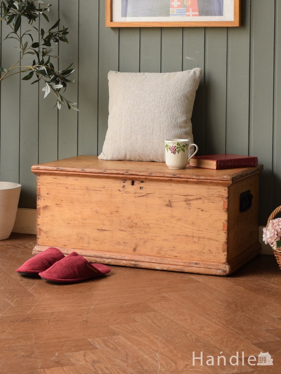 脚付き、2段タイプのイギリスのアンティーク ソーイングボックス(x-646