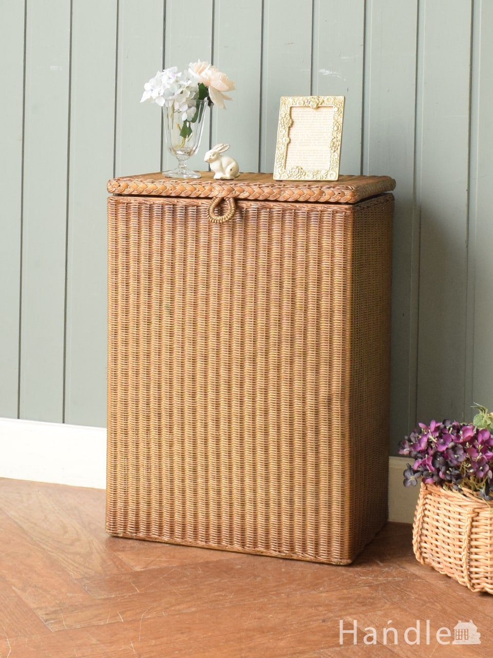 脚付き、2段タイプのイギリスのアンティーク ソーイングボックス(x-646