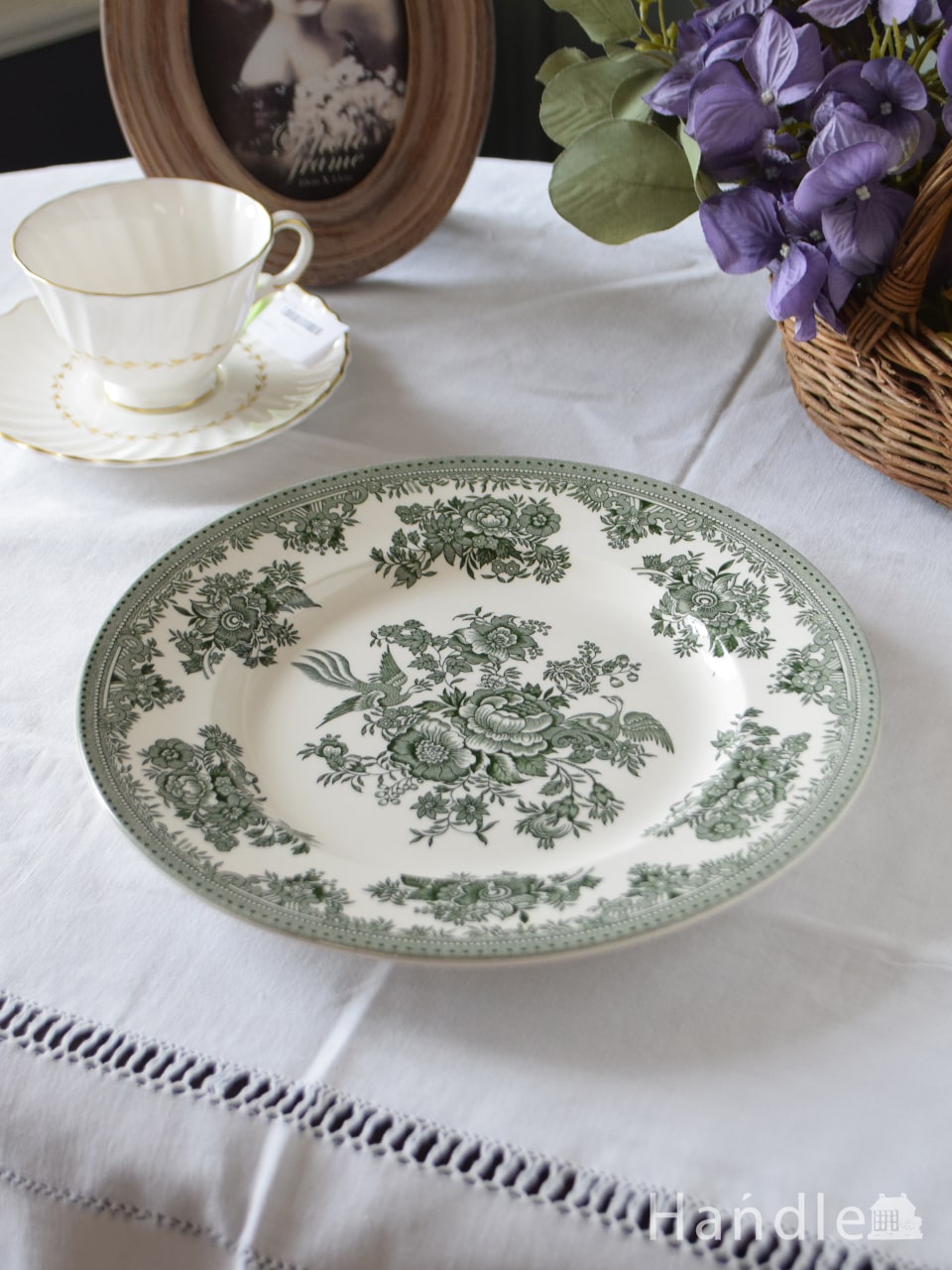 英国バーレイ社の食器、グリーンアジアティックフェザンツのプレートL