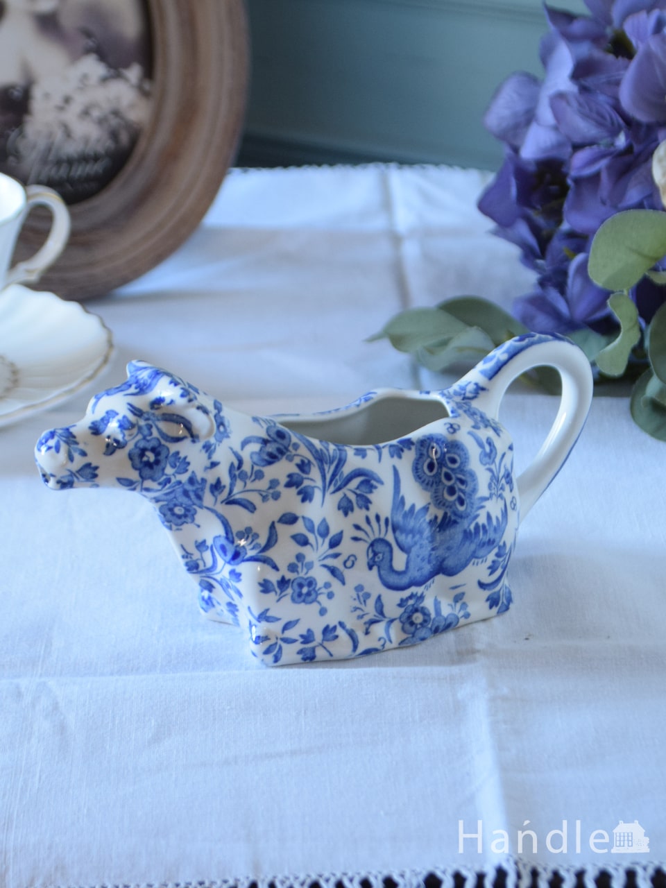 英国バーレイ社の食器、ブルーリーガルピーコックのカウクリーマー