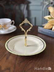 英国アンティークのおしゃれな木製ケーキスタンド、オーク材の