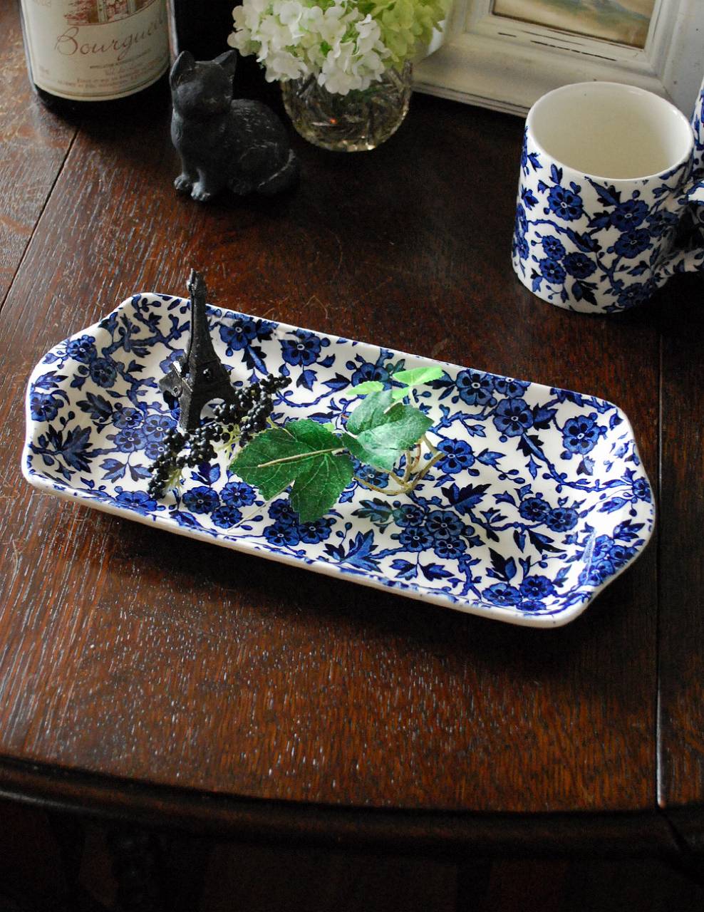 英国バーレイ社の食器、ブルーアーデンのサンドイッチトレイ(n1-204