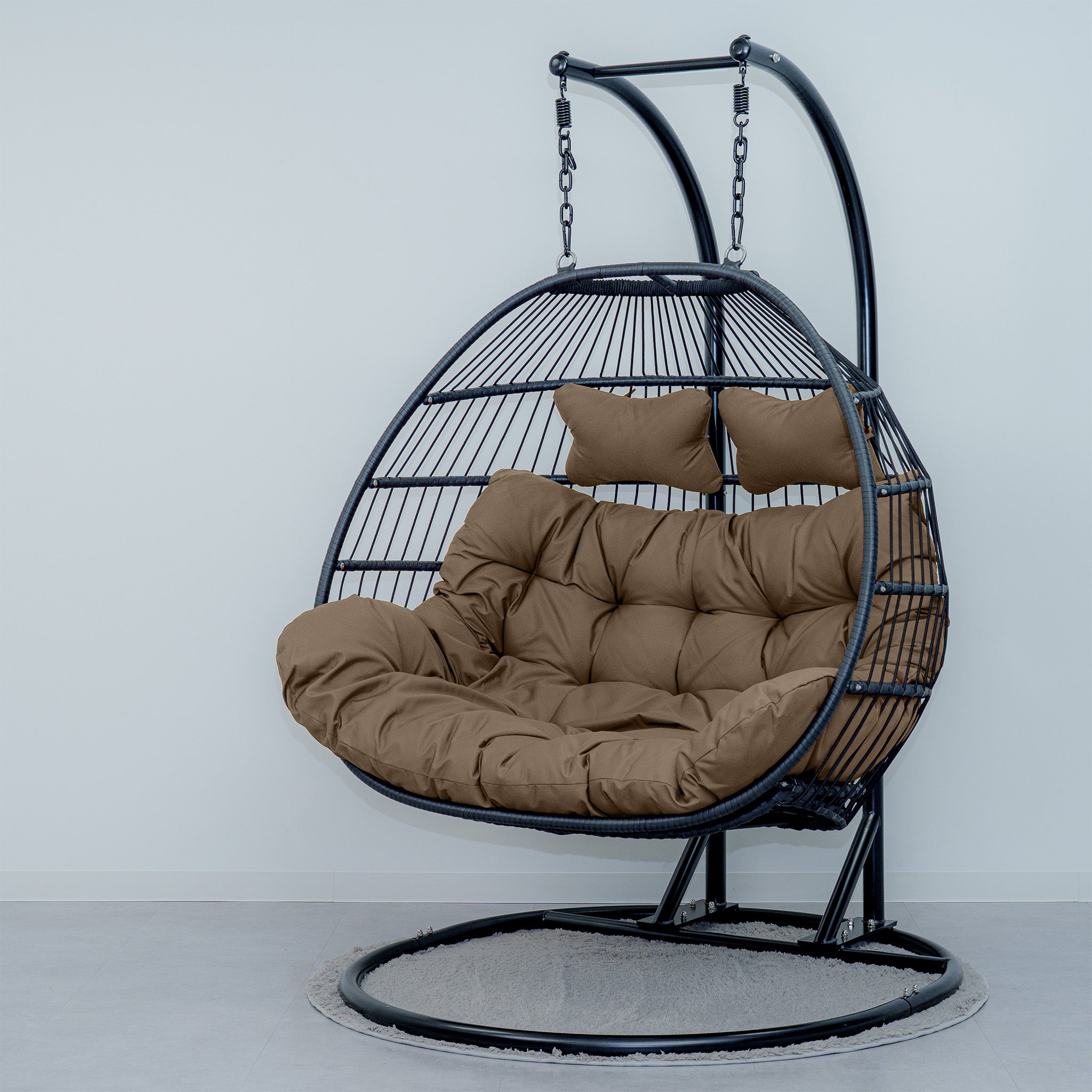 Crush D 2人掛け折り畳みハンギングチェア｜耐荷重180kg・収納簡単