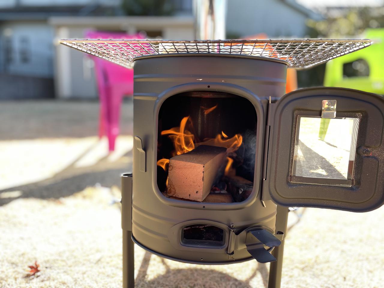 ホンマ製作所「ステンレスストーブコンロセット APS-48DX」で薪