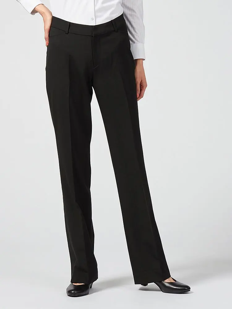 ウォッシャブル】ストレートパンツ S＆M Knightsbridge ブラック 無地