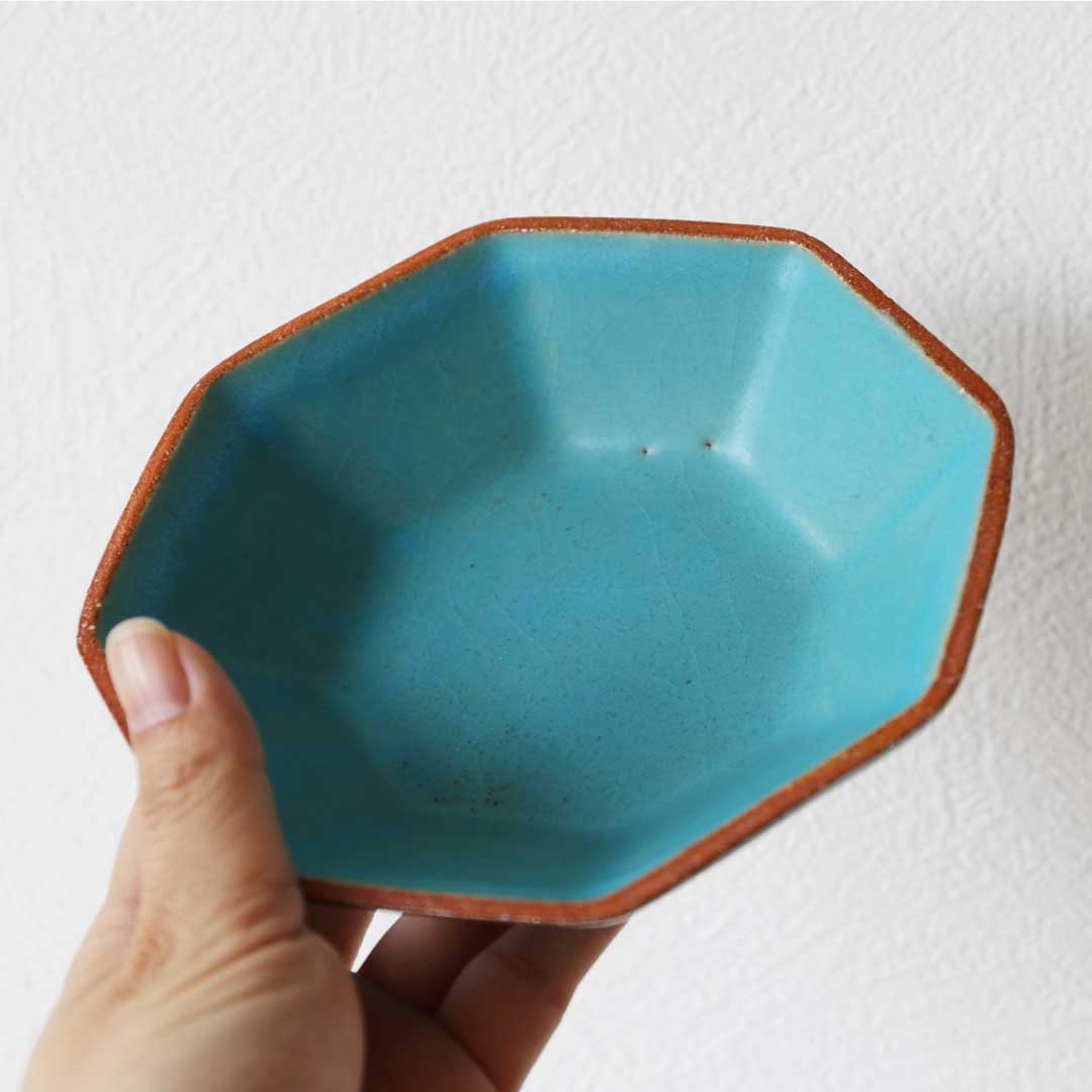 八角鉢 トルコ青 不毅窯（ぶきよう） – 晴れと暮らす