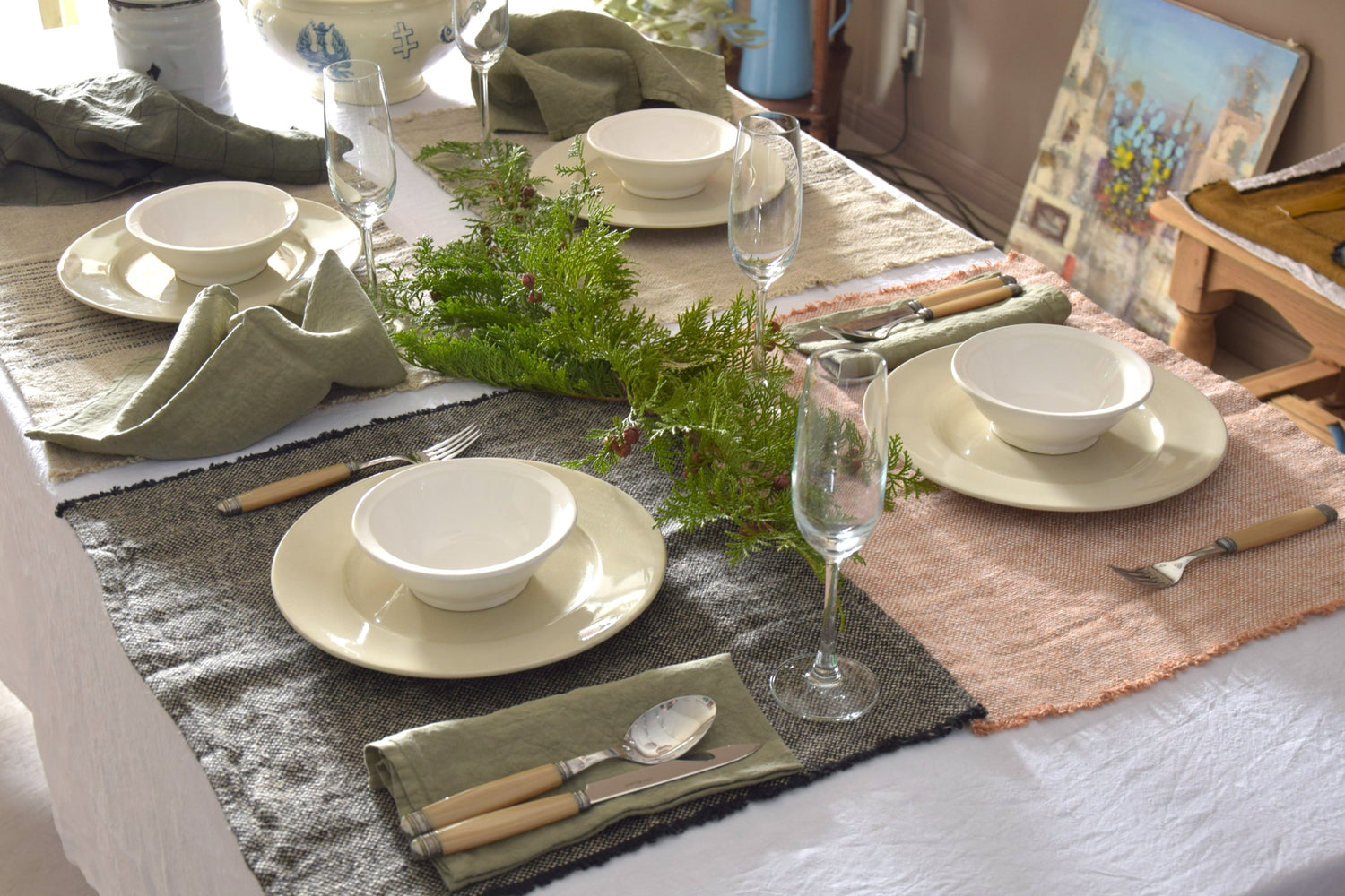 プレースマット ブラック＆ナチュラル LISSOY – Harmonie Bleue