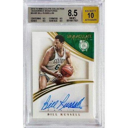 Bill Russell – Karta NBA z Autografem /35 BGS 9 / Auto 10 / POP 3