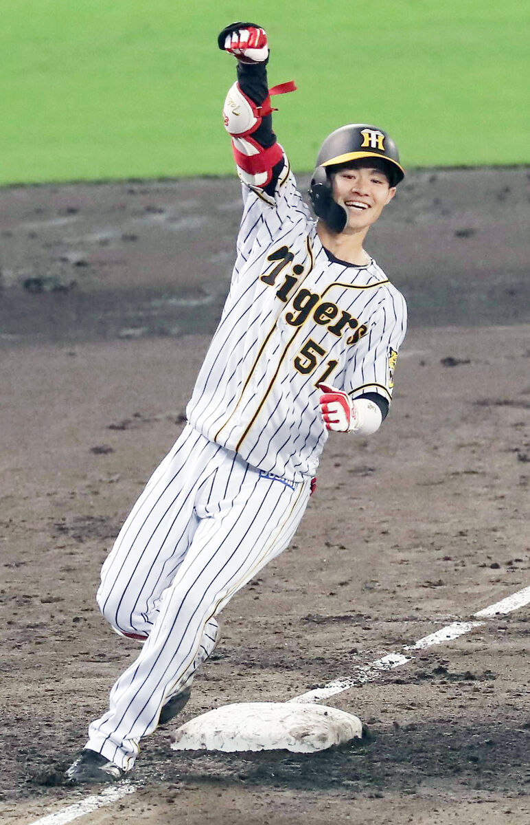 阪神】中野拓夢プロ初の1番で巨人戦初打点は満塁一掃V三塁打