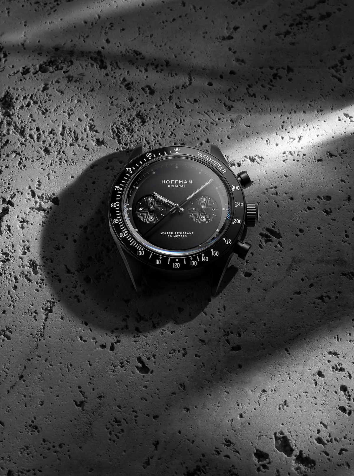 Chronograph 40mm - Black PVD | Black Dial | Sports Watch – HOFFMAN