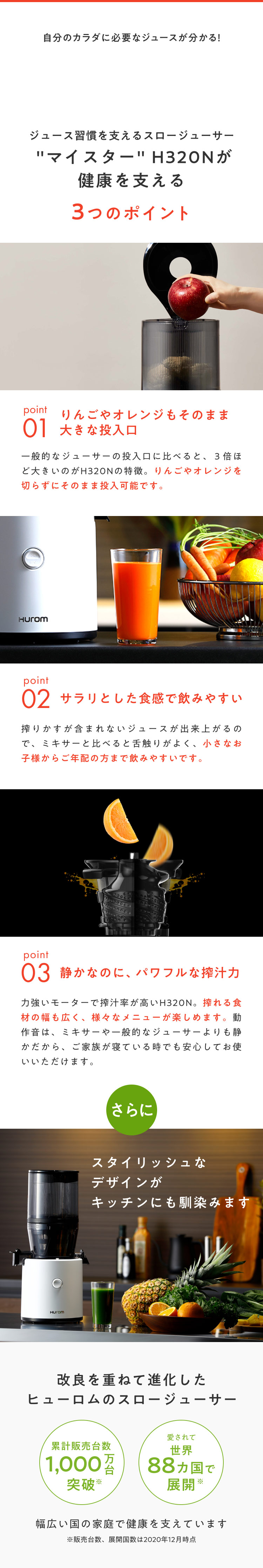 家族みんなではじめるジュース習慣｜ヒューロムスロージューサー H320N