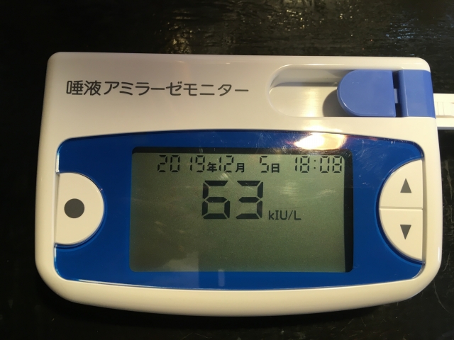 唾液アミラーゼモニターを使った整体後の疲労（ストレス）テスト