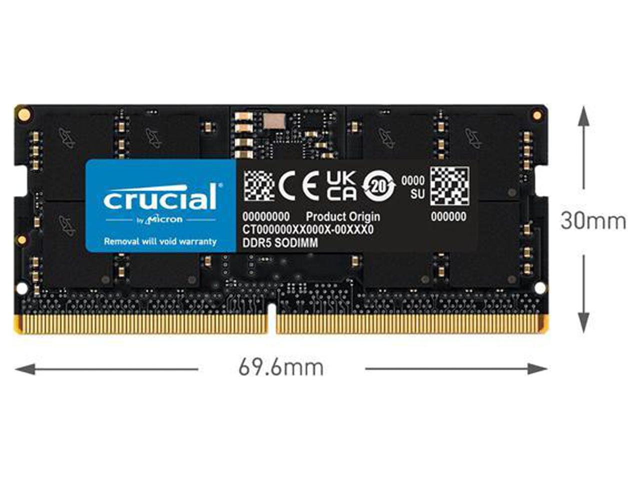 Crucial 8GB 262-Pin DDR5 SO-DIMM DDR5 4800 (PC4 38400) Laptop