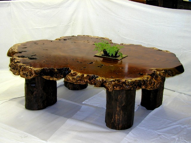 0301 天然銘木 特大 [カリンのコブ] テーブル 天板:一枚板 極上