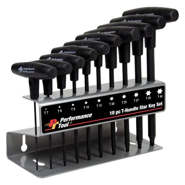 Performance Tool® W80276 - 10-Piece T7 to T40 Dipped T-Handle Torx