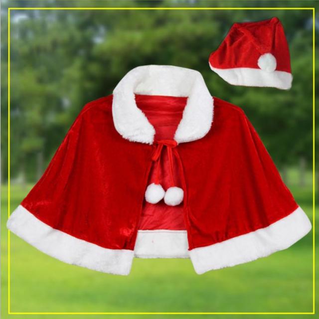 送料無料 サンタマント 子供用 キッズ クリスマスマント サンタ服
