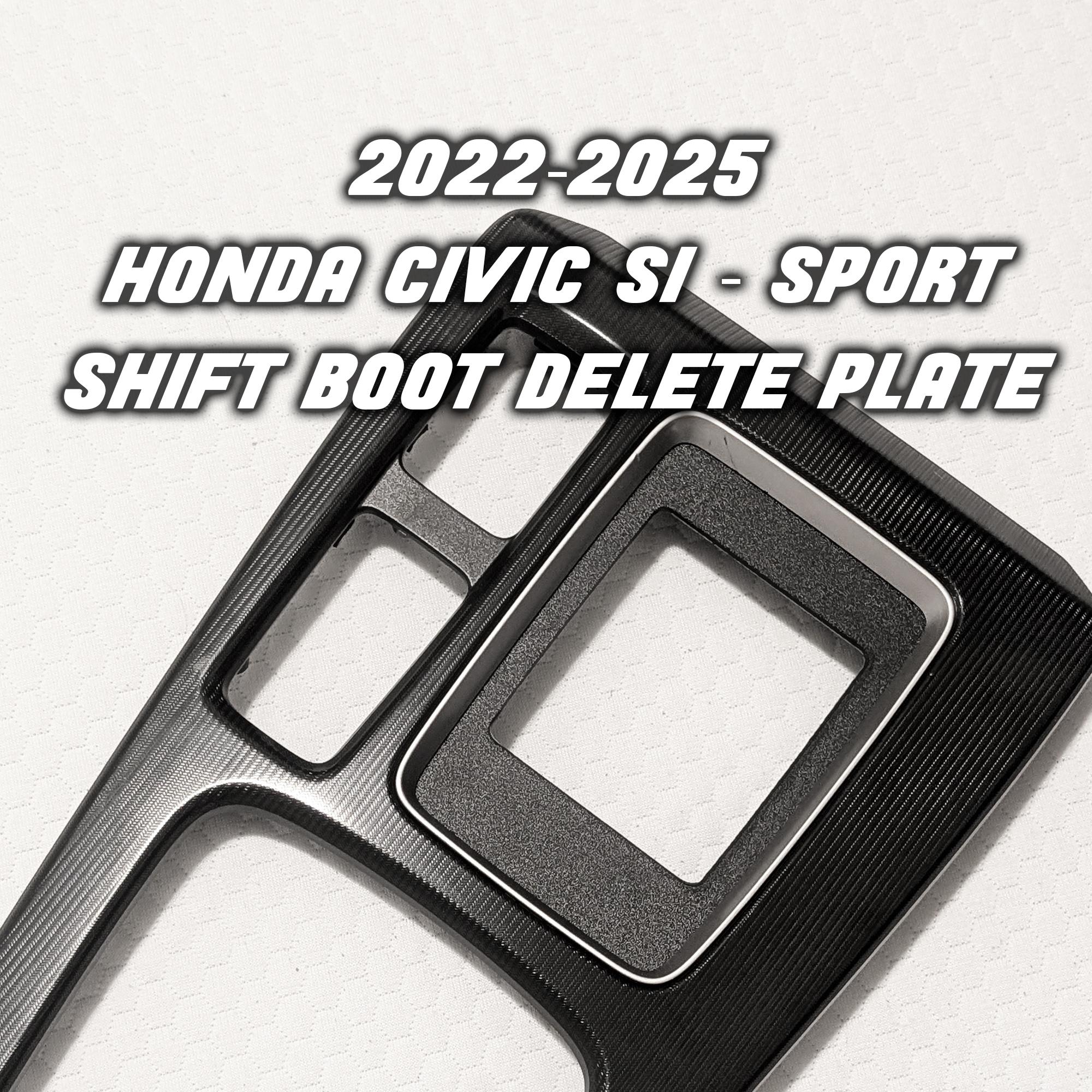 11th Gen Civic Si/sport Shift Boot Delete Plate: Matte Black ABS