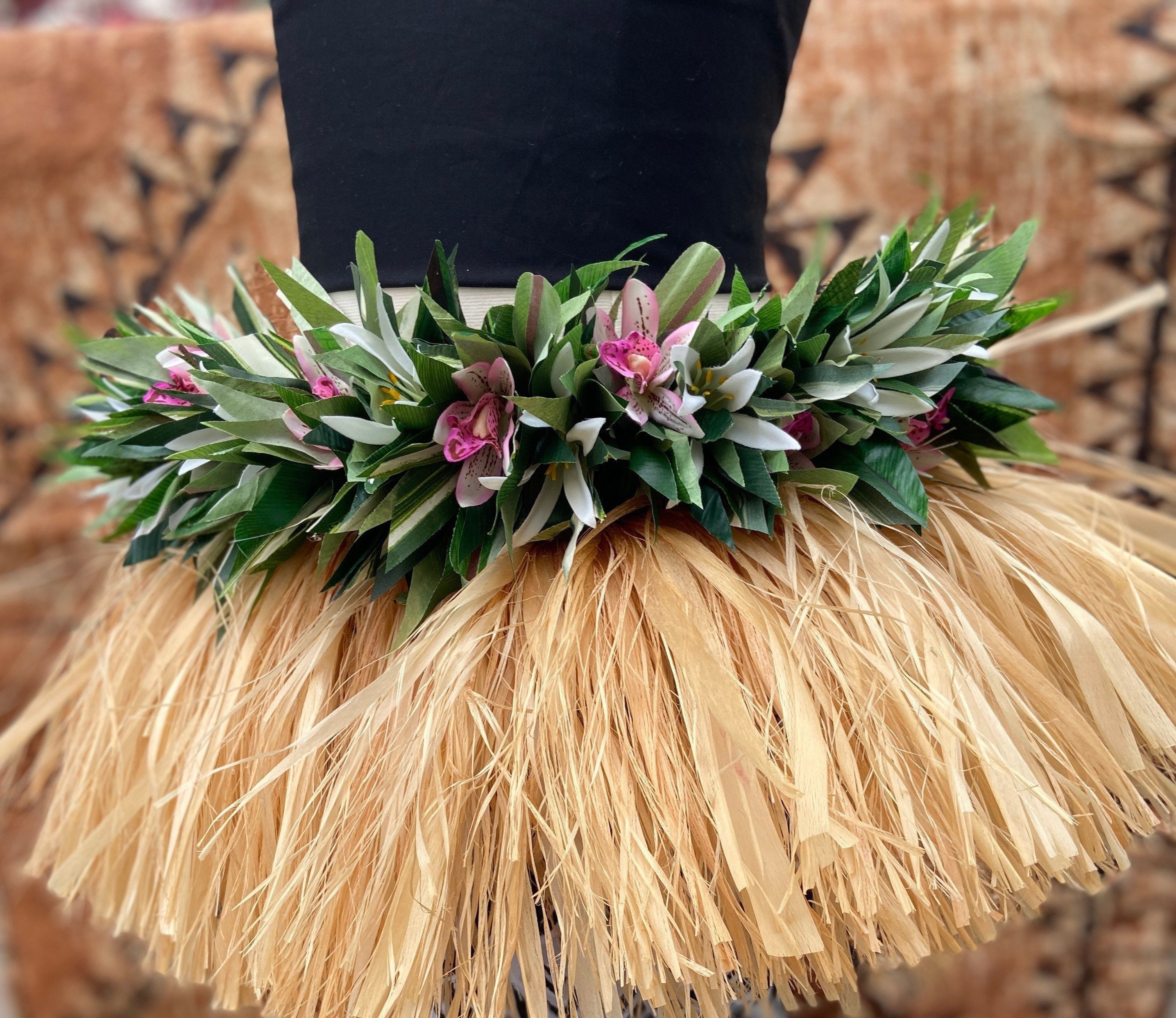 フローラルなティリーフヒップヘイ、ポリネシアンダンスベルト、蘭と